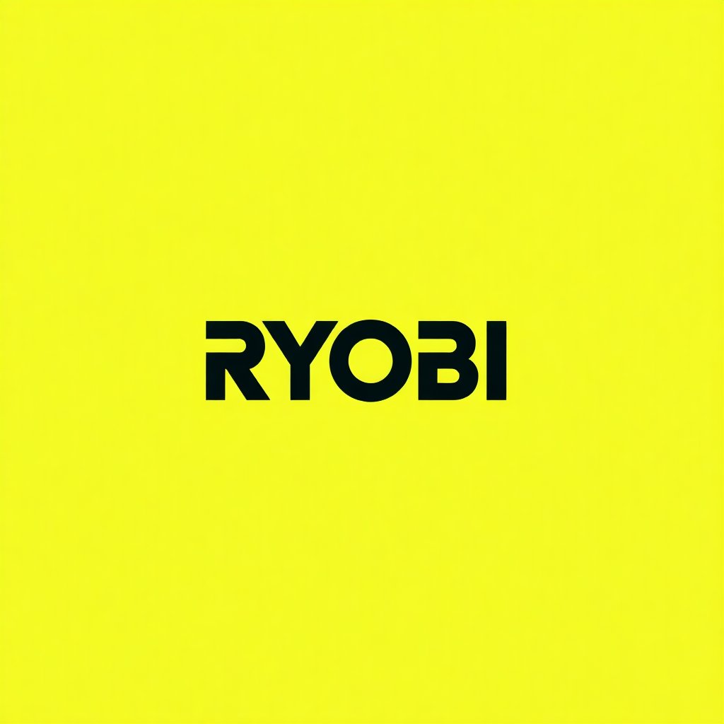Professional vector logo of Ryobi brand, neon green color scheme, high quality power tool brand logo