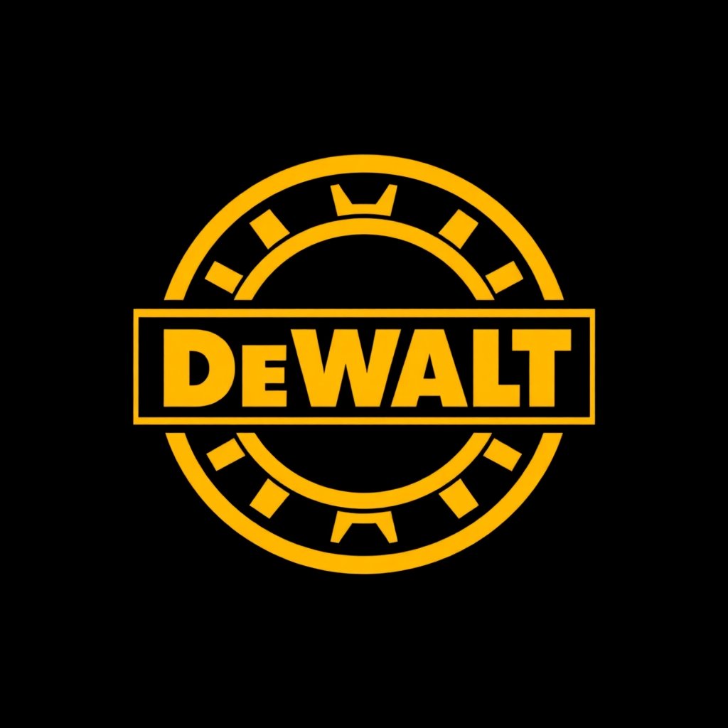 Professional vector logo of DeWalt brand, yellow and black color scheme, high quality power tool brand logo